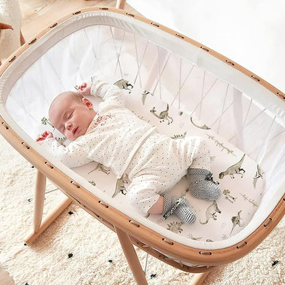 Ultra Soft Stretchy Jersey Knit Fitted Bassinet Sheets 3 Pack, Universal Fitted - Image 4