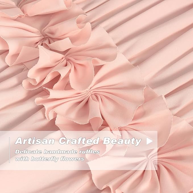 Luxurious Peach Pink Blackout Curtains - Image 2