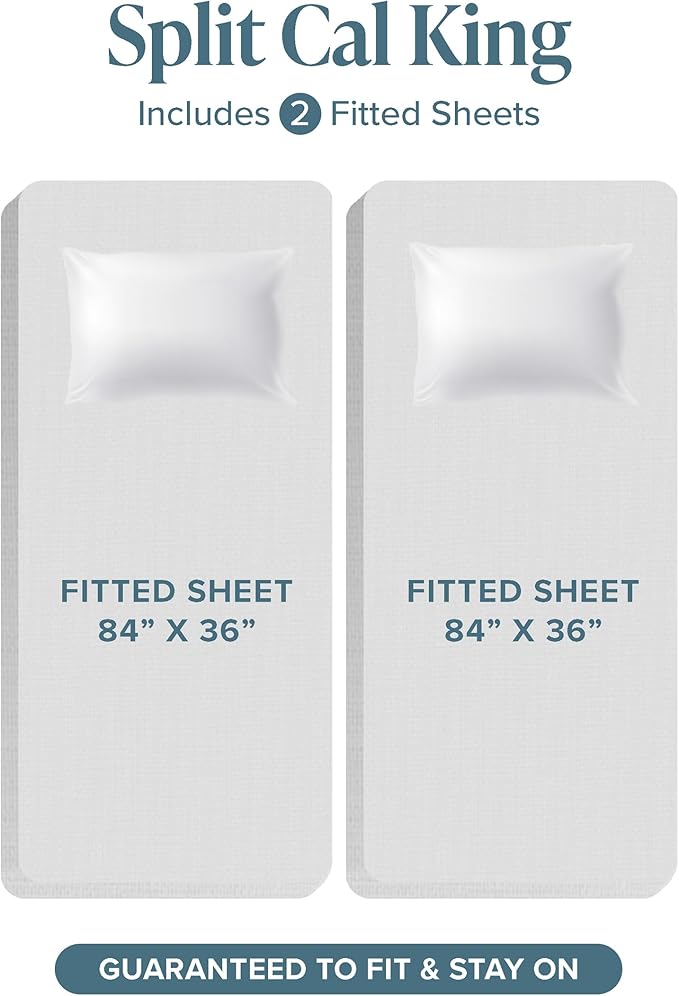 Bare Home Ultra-Soft Split Cal King Sheet Set - Image 2