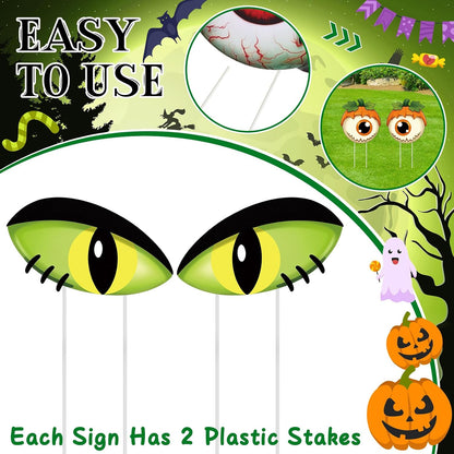 12-Piece Halloween Bush Eyes with 24 Stakes