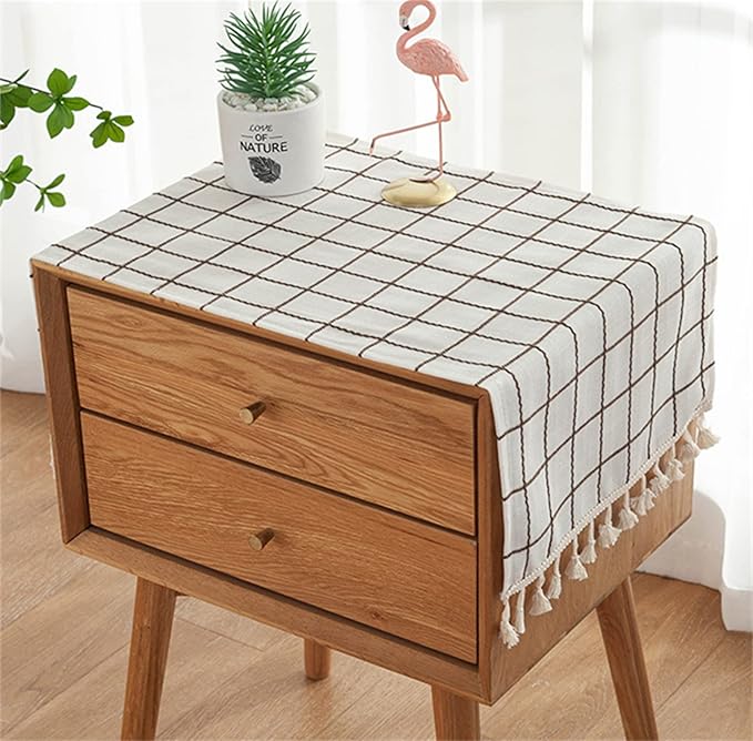 Simple Bedside Table Tassel Cover Cloth, Tablecloth Cover Towel, Suitable by Tablecloth