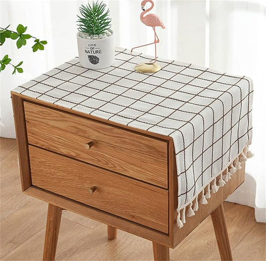 Simple Bedside Table Tassel Cover Cloth, Tablecloth Cover Towel, Suitable by Tablecloth