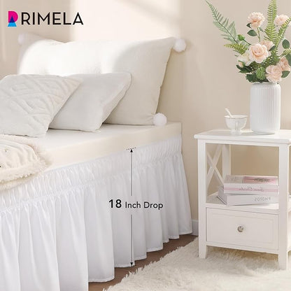 RIMELA Dorm Bed Skirt Twin XL 18 Inch Drop, Extra Long Wrap Around Elastic Bed - Image 8