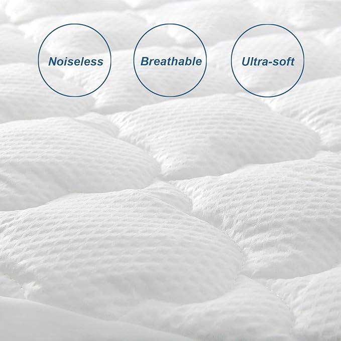 Twin Air Mattress Pad Sheets Cover, Air Mattress Topper Protector Plush Quilted - Image 3