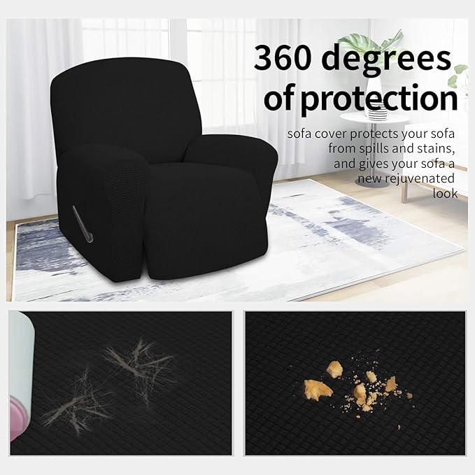 Easy-Going 4 Pieces Oversized Recliner Stretch Sofa Slipcover Sofa Cover - Image 3
