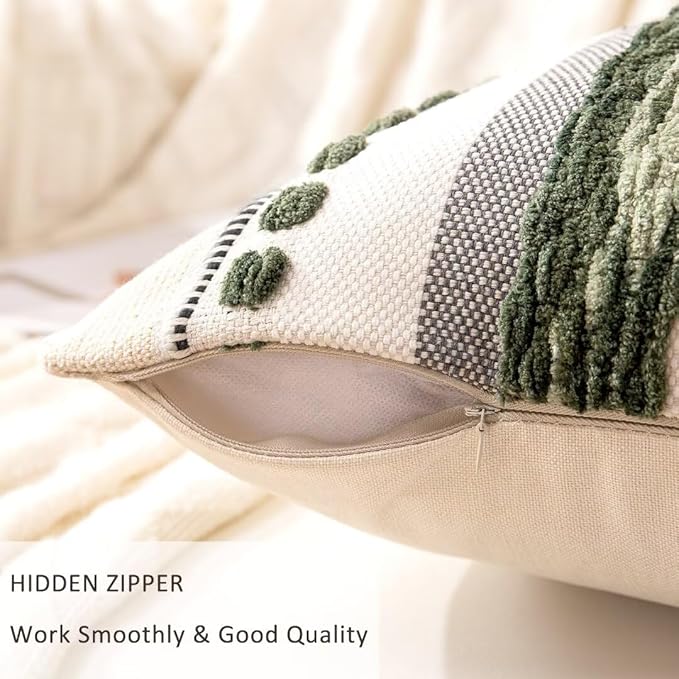 Boho Throw Pillow Covers 18x18 Set of 2 Christmas Decorative Cushion Case - Image 3