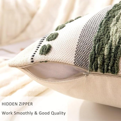 Boho Throw Pillow Covers 18x18 Set of 2 Christmas Decorative Cushion Case - Image 3