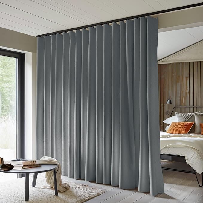 Room Divider Curtains Total Blackout Privacy Curtain Panel Room Thermal by Makefeileshade