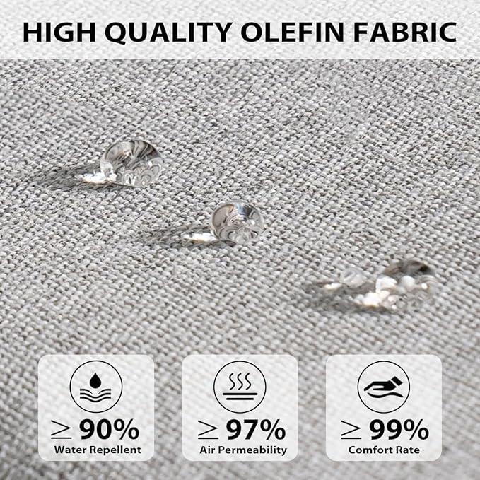 Sundale Outdoor Olefin Deep Seat Cushion, Patio Chair Cushion and Pillow - Image 2