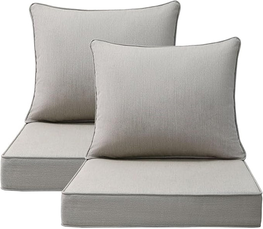 Sunbrella Outdoor Chair Cushions Set, Water-Repellent, Fade Resistant, Deep by Unimatta