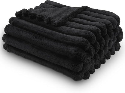 NEWCOSPLAY Super Soft Throw Blanket Black Premium Silky Flannel Fleece 3D - Image 2