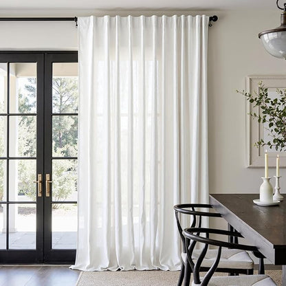 jinchan Linen Blend Curtain 120 inch Extra Long 1 Panel Extra Long by JINCHAN