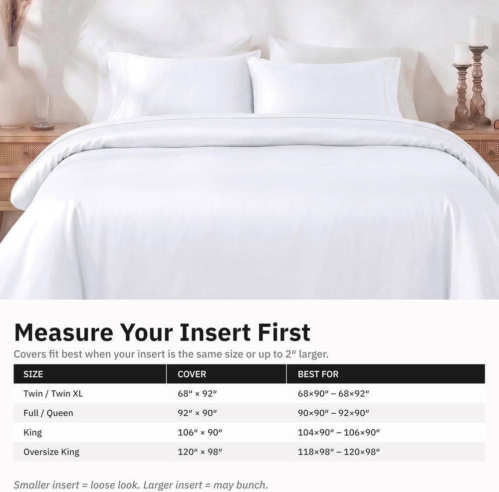 California Design Den Luxury King Duvet Cover Set, White