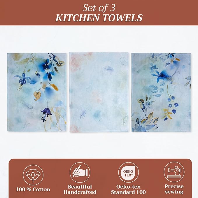 Maison d' Hermine Kitchen Towels Set of 2 100% Cotton 27.50" x 20" Reusable - Image 2