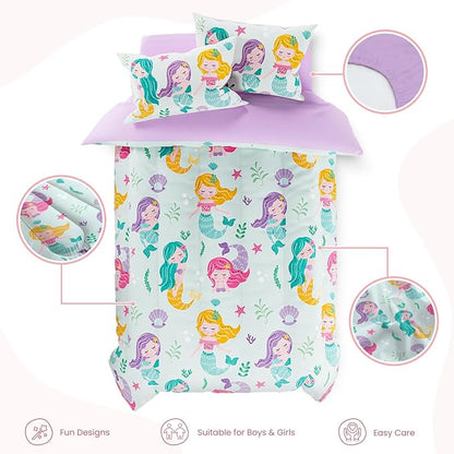 SANDJEST Mermaid Bedding Twin for Girls, Ultra Soft Microfiber Comforter Set - Image 2