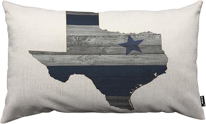 TKS MITLAN Texas State Throw Pillow Case Cushion Cover America Shape Map Gray by TKS+MITLAN