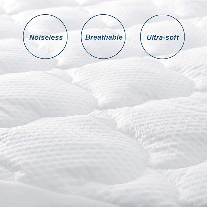 Twin Mattress Pad Cover Air Mattress Topper, Pillow Top Twin Size Quilted - Image 2