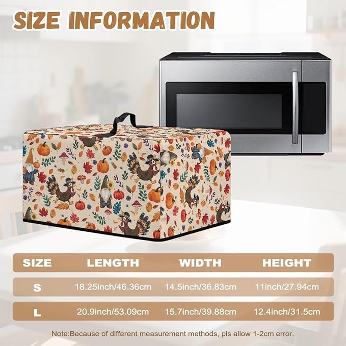 Microwave Oven Cover, Thanksgiving Turkey Dustproof Machine Protector - Image 6