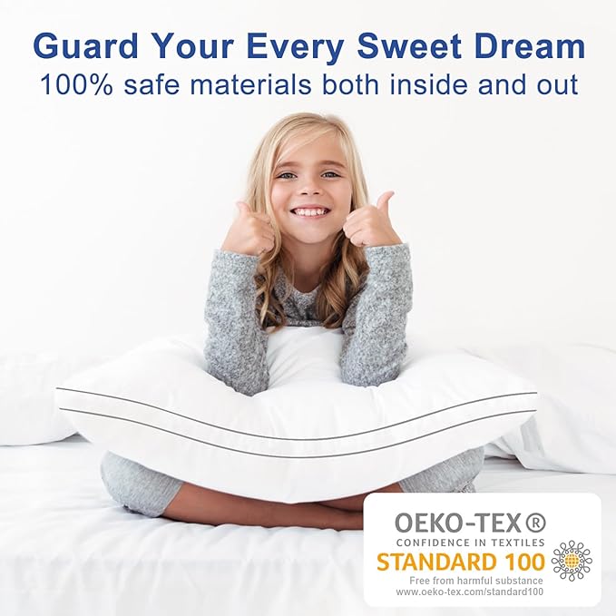 Premium Pillows Queen Size Set of 2, Fluffy and Supportive 7D Down Alternative - Image 5