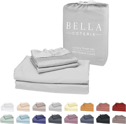 Bella Coterie Luxury Bamboo Viscose Split King Size Sheet Set | 2 Fitted Sheets by BC