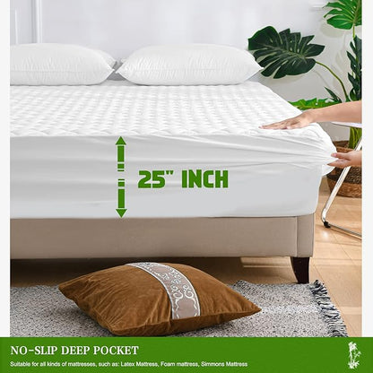 UNILIBRA Queen Mattress Pad Waterproof Rayon Made from Bamboo, Fitted Deep - Image 6