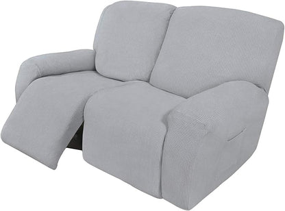 Easy-Going 6 Pieces Recliner Loveseat Stretch Sofa Slipcover Sofa Cover by Easy-Going