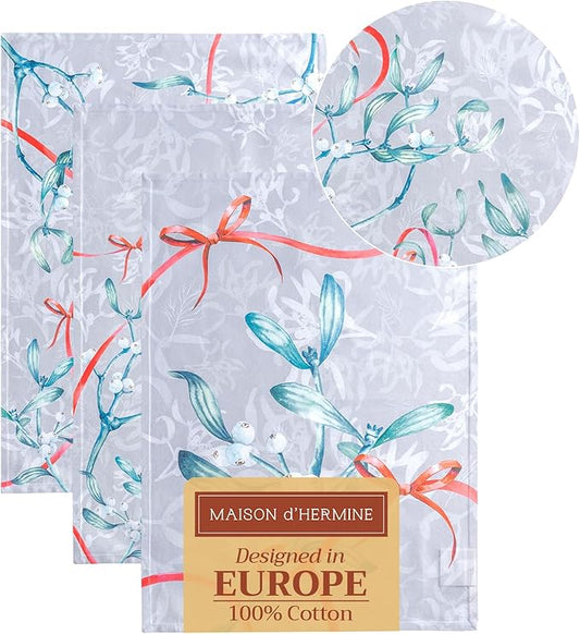 Maison d' Hermine Kitchen Towels Set of 3 100% Cotton 20" x 27.5" Reusable by MaisondHermine