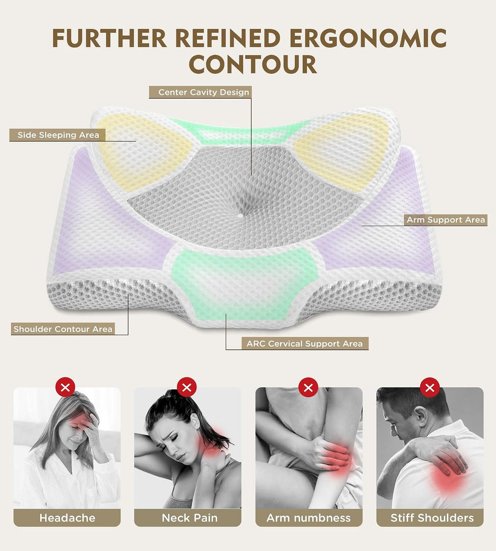 Osteo Cervical Pillow for Neck Pain Relief, Hollow Design Odorless Memory Foa...