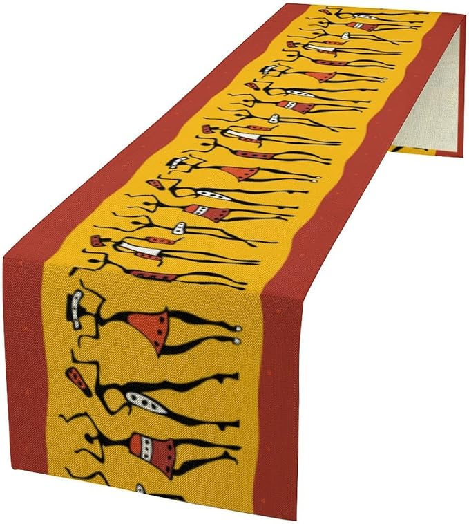 African Woman Table Runner, Ethnic American History Month Juneteenth Heritage by ShiTingYu