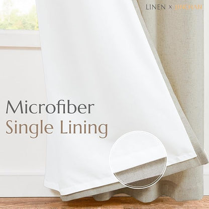 jinchan Oat Lined Linen Blend Curtain - Image 3