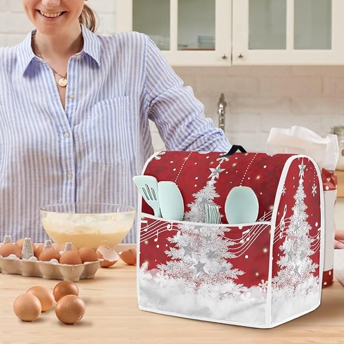 Christmas Mixer Cover for Kitchen Aid 4.5-5 Quart Stand Mixers, Xmas Tree - Image 2