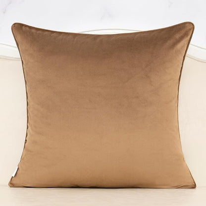 Alerfa Brown Floral Throw Pillow Cover 18 x 18 Inch Cut Velvet Sqaure Luxury - Image 2