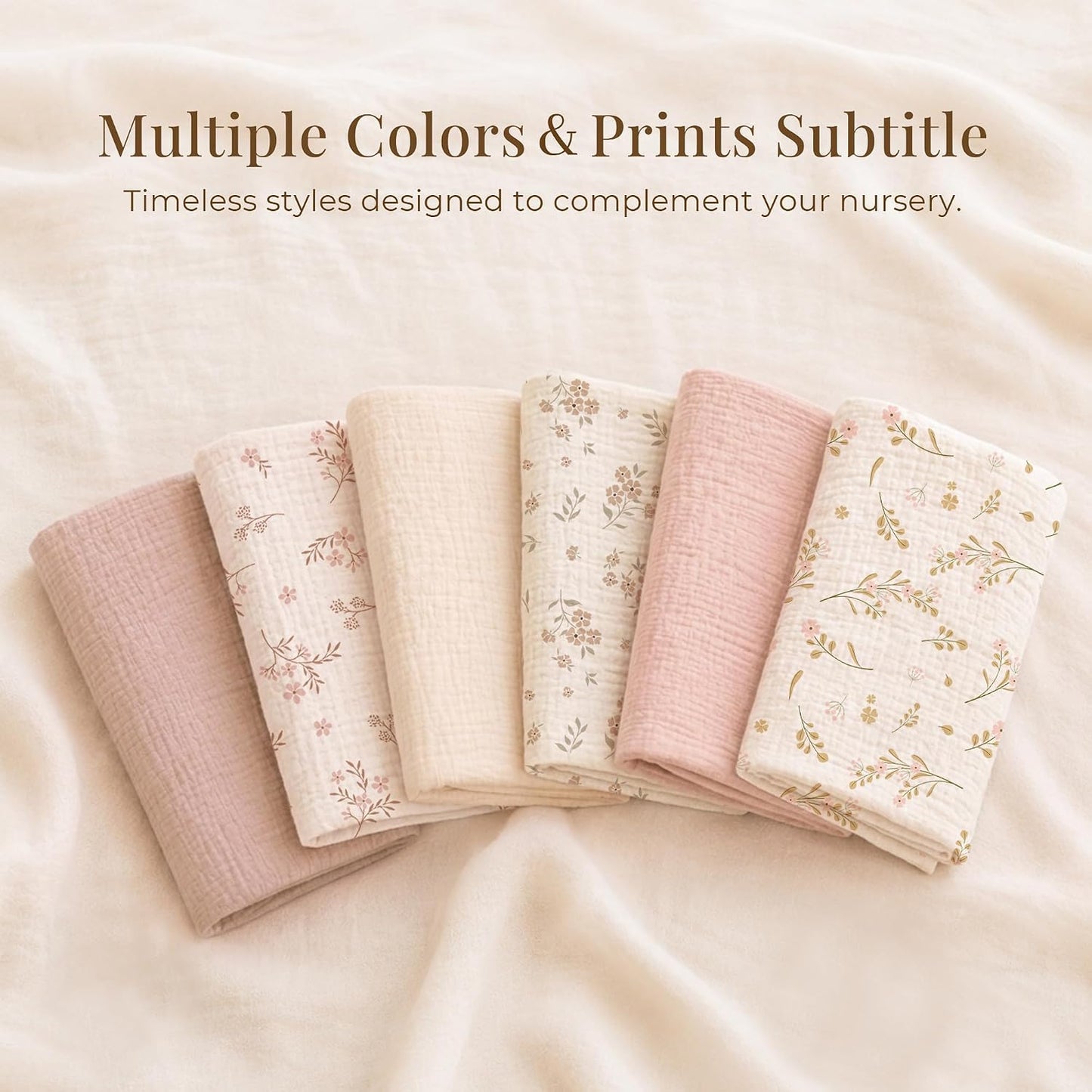 Konssy 2-Pack Muslin Nursing Pillow Covers, Soft & Adorable Nursing Covers for Breastfeeding Pillows, Slipcovers for Newborn Boys & Girls(Pink, Floral)