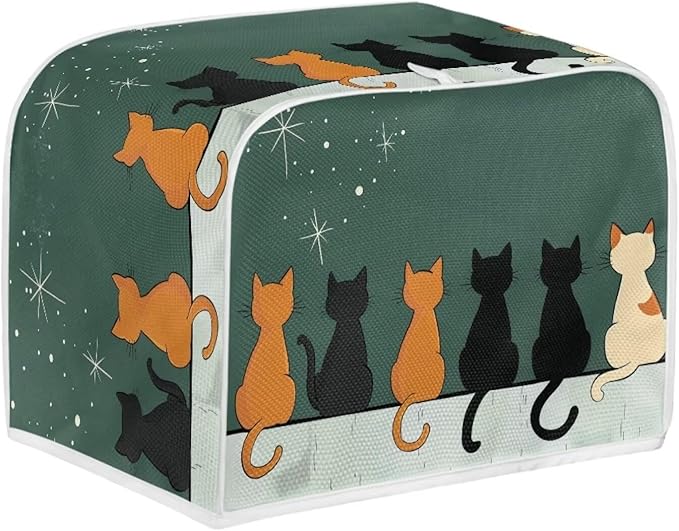 Cat Printed Bread Maker Cover, 4 Slice Kitchen Small Appliance, Toaster Cover - Image 2