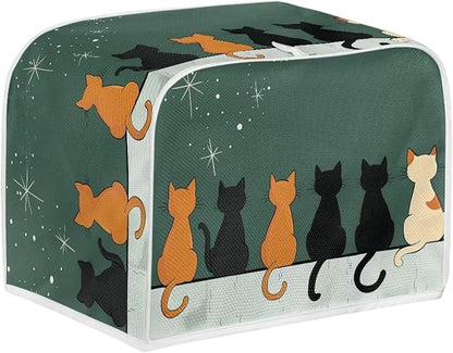 Cat Printed Bread Maker Cover, 4 Slice Kitchen Small Appliance, Toaster Cover - Image 2