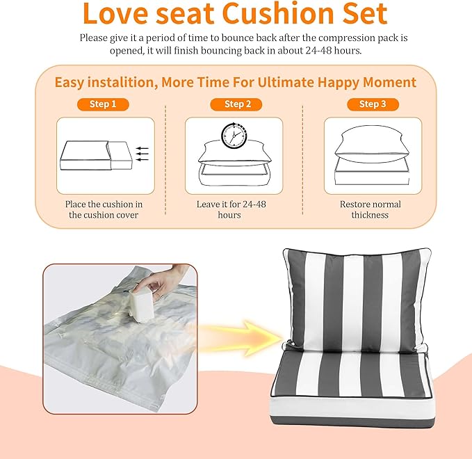 Outdoor Seat Cushions for Patio Furniture, Outdoor Chair Cushions - Image 6