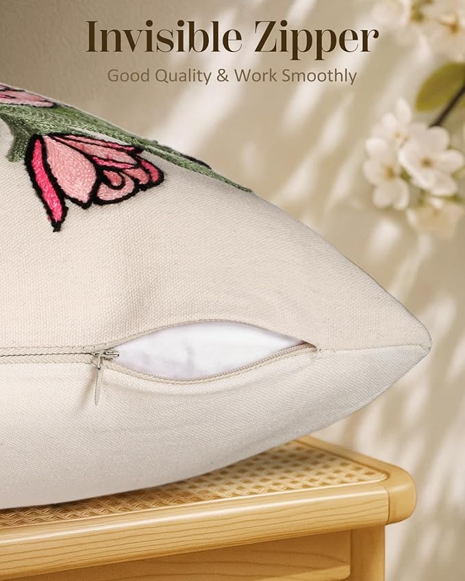 Embroidered Throw Pillow Covers 18x18 Inch - Image 3