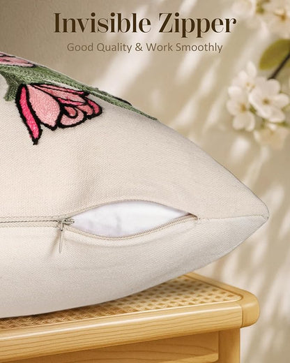 Embroidered Throw Pillow Covers 18x18 Inch - Image 3