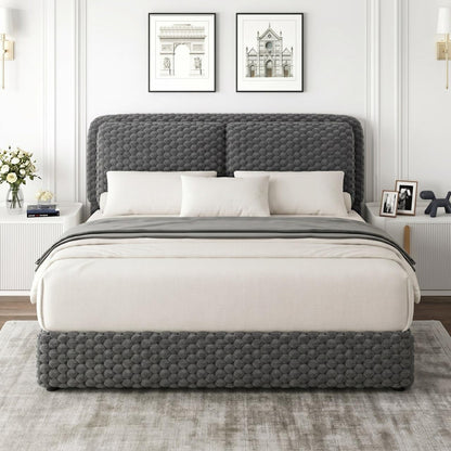 revominca full size bed frame with headboard, upholstered, main product view