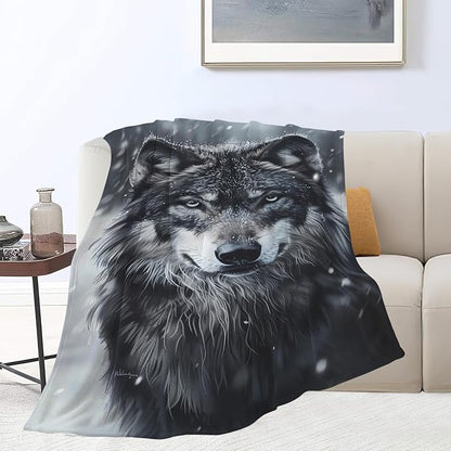 Wolf Blanket Wolf Throw Blanket Flannel Stuff Merch Cozy Decor Fleece Plush - Image 7
