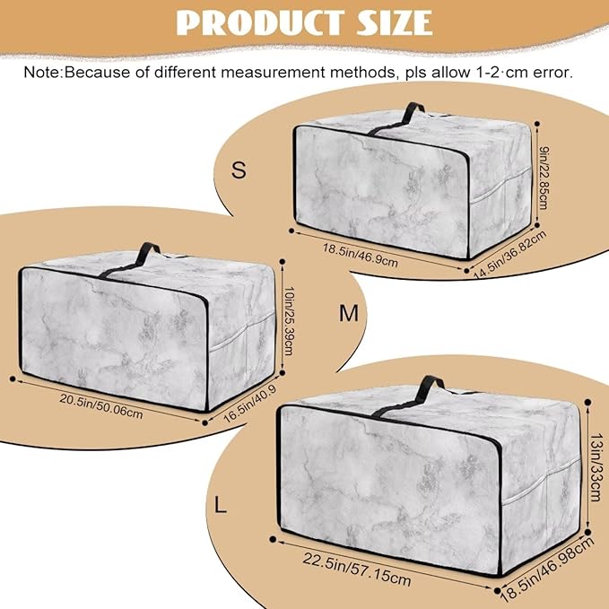 White Marble Texture Print Microwave Oven Dust Cover Polyester-Linen Fabric - Image 7