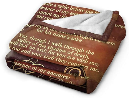 Psalm 23 Blanket Christian Religious Throw Blanket Bible Verse Flannel Stuff - Image 2