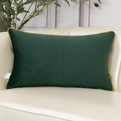Aeckself European Luxury Velvet Lumbar Throw Pillow Cover 12 x 20 Inch - Image 2