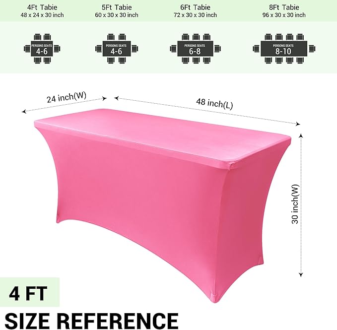 Obstal 4Ft Stretch Spandex Table Cover - Image 4