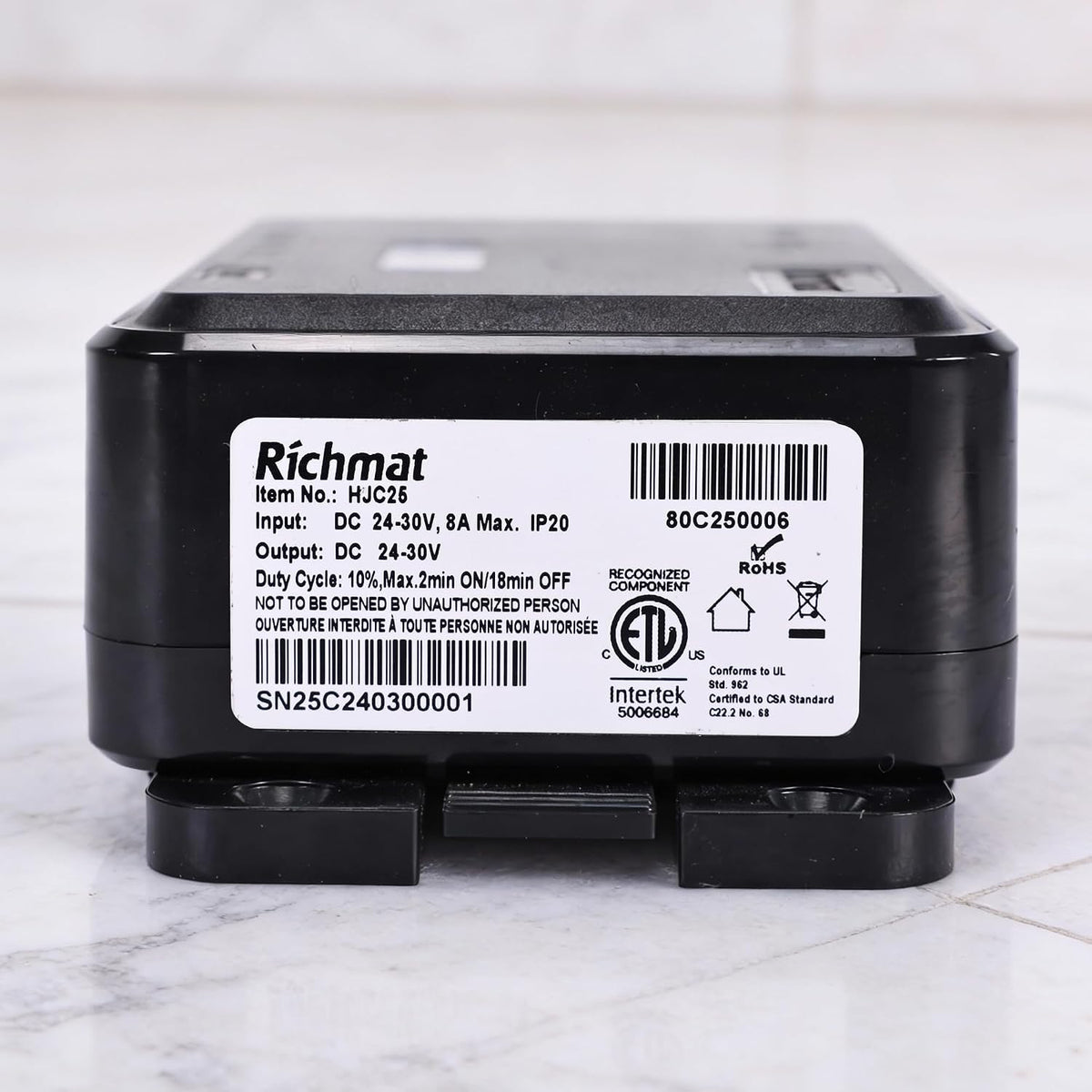 richmat adjustable bed control box hjc25 replacement with on a desk or shelf