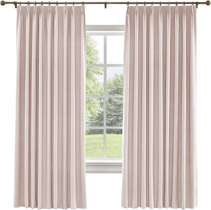 TWOPAGES 36 W x 84 L inch Pinch Pleated Curtain Room Darkening Linen Drapery by TWOPAGES
