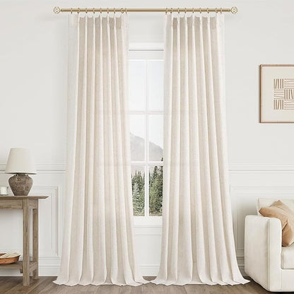 102 Inch Long Curtains Pinch Pleat Linen Curtains - Image 2
