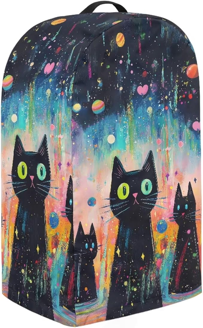 Vintage Black Cat Blender Dust Cover Food Processor Cover Coffee Machine - Image 4