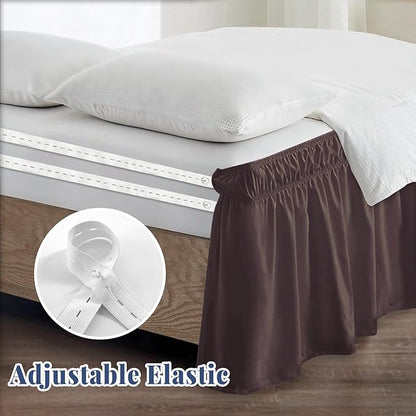 Full Bed Skirt, Elastic Wrap Around Bed Skirt Full Size, Bed Skirts - Image 4