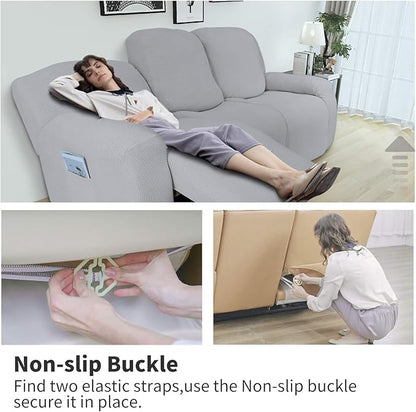 Easy-Going 6 Pieces Recliner Loveseat Stretch Sofa Slipcover Sofa Cover - Image 3